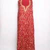 Sehar Kashmiri Suit in Crush Cotton with Badam All over Jaal Aari Work | Red
