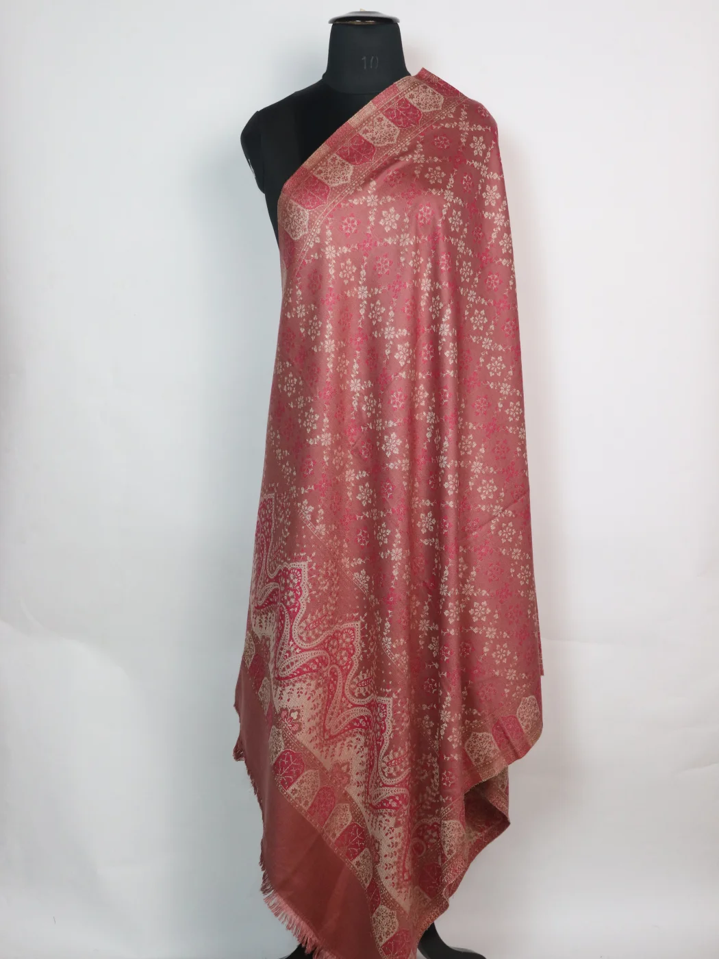 Rukhsaar Kani Inspired Shawl in Wool | Dusty Pink