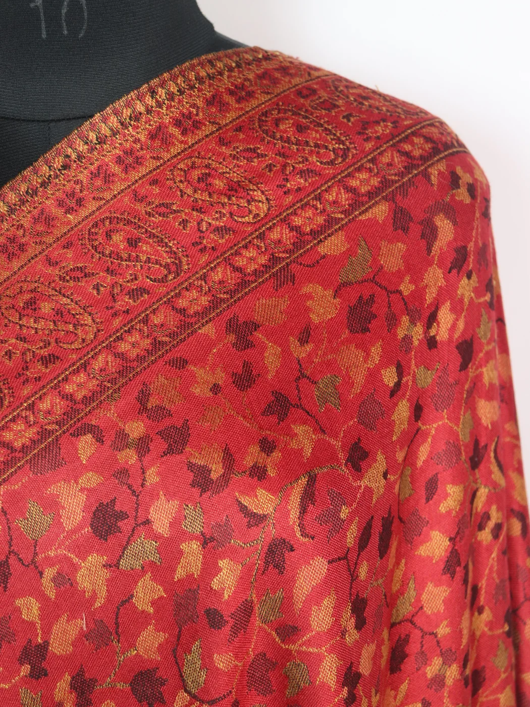 Maroon Kani Inspired Shawl in Wool | Rukhsaar - Image 3