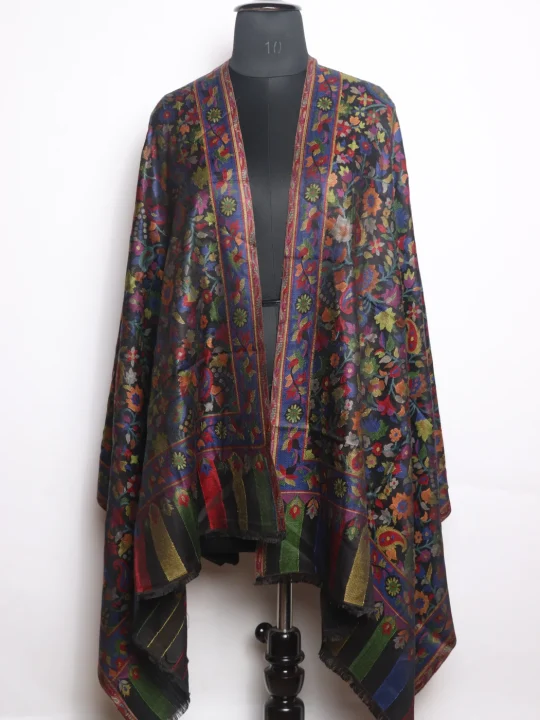 Tabassum Kashmiri Stole With Kani Work | Black