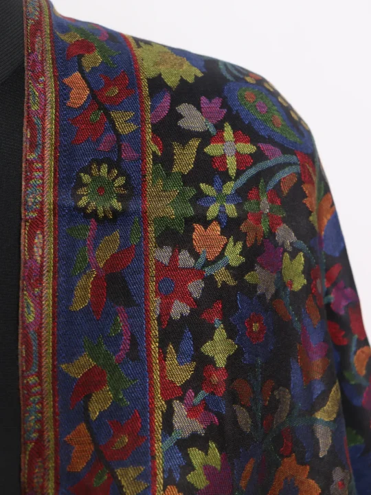 Tabassum Kashmiri Stole With Kani Work | Black - Image 3
