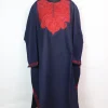 Rida Kashmiri Pheran In Tweed Wool With Aari Embroidery | Navy Blue