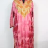 Tie n Dye Kashmiri Pheran Pink In Cashmilon With Aari And Zari Work Rutba