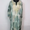 Zohra Kashmiri Pheran In Tie Dye Cashmilon With Zari Work | Sea Green