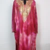 Zohra Kashmiri Pheran In Tie Dye Cashmilon With Zari Work | Rani Pink