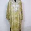 Tie Dye Kashmiri Pheran Zohra In Cashmilon With Zari Work | Olive Green