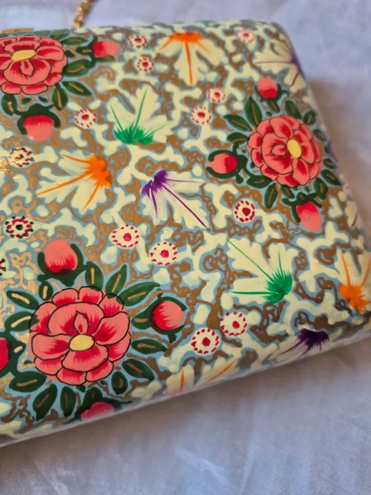 Kashmiri Monisa Paper Machie Clutch Bag For Women - Image 3