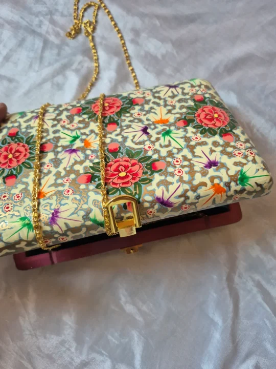 Kashmiri Monisa Paper Machie Clutch Bag For Women - Image 4