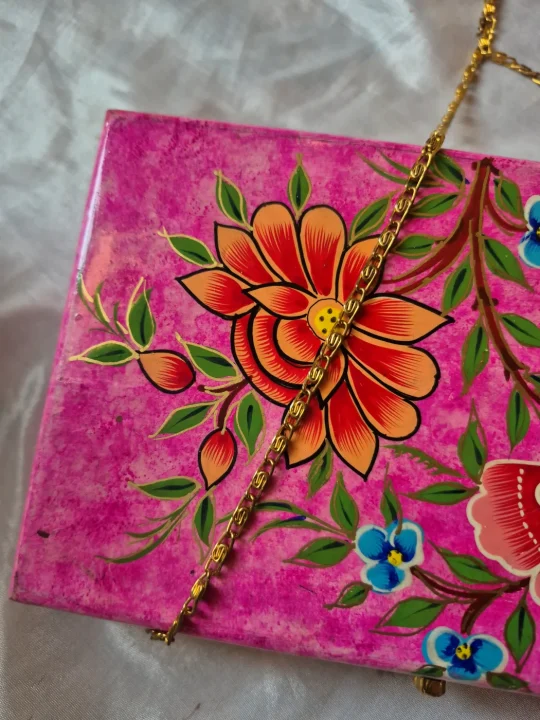 Bisma Kashmiri Paper Machie Clutch Bag For Women - Image 3