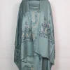 Kashmiri Green Woolen Suit In Wool With Aari And Zari Work With Dupatta 3Pc | Haseena
