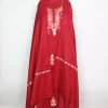 Sana Kashmiri Dress Material In Cotswool With Aari Work And Dupatta 3Pc | Red