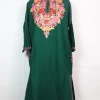 Zaira Kashmiri Pheran In Cashmilon wool With Aari Embroidery | Green