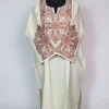 White Kashmiri Pheran In Cashmilon Wool With Sozni Embroidery | Zabarwan