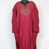 Kashmiri Pheran In Pink Cashmilon Wool With Sozni Embroidery | Zabarwan