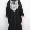Kashmiri Pheran In Black Cashmilon wool With Aari Embroidery | Kubra