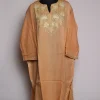 Peach Kashmiri Pheran With Embroidered Neck Work | Roshnaaz