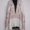 Kashmiri Stole In Polywool With Hand Sozni Embroidery | Off White | Zoon