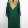 Anjum Kashmiri Pheran In Cashmilon wool With Aari Embroidery | Green