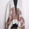 Kashmiri Stole In WhiteFine Wool With Palla Kani Work | Tahira