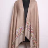 Sheen Kashmiri Stole In Fine Wool With Palla Kani Work | Beige