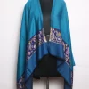 Naima Kashmiri Stole In Fine Wool With Palla Kani Work | Turquoise Blue