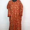 Kashmiri Pheran In Rust Cashmilon wool With All Over Aari Embroidery | Gauhar
