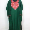 Kashmiri Pheran Siyam In Cashmilon wool With Aari Embroidery | Forest Green