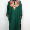 Yusra Kashmiri Pheran In Cashmilon wool With Aari Embroidery | Green