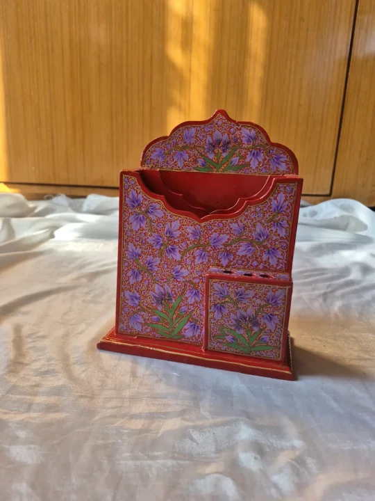Kashmiri Paper Machie Pen And Card holder For Home | Office - Image 5