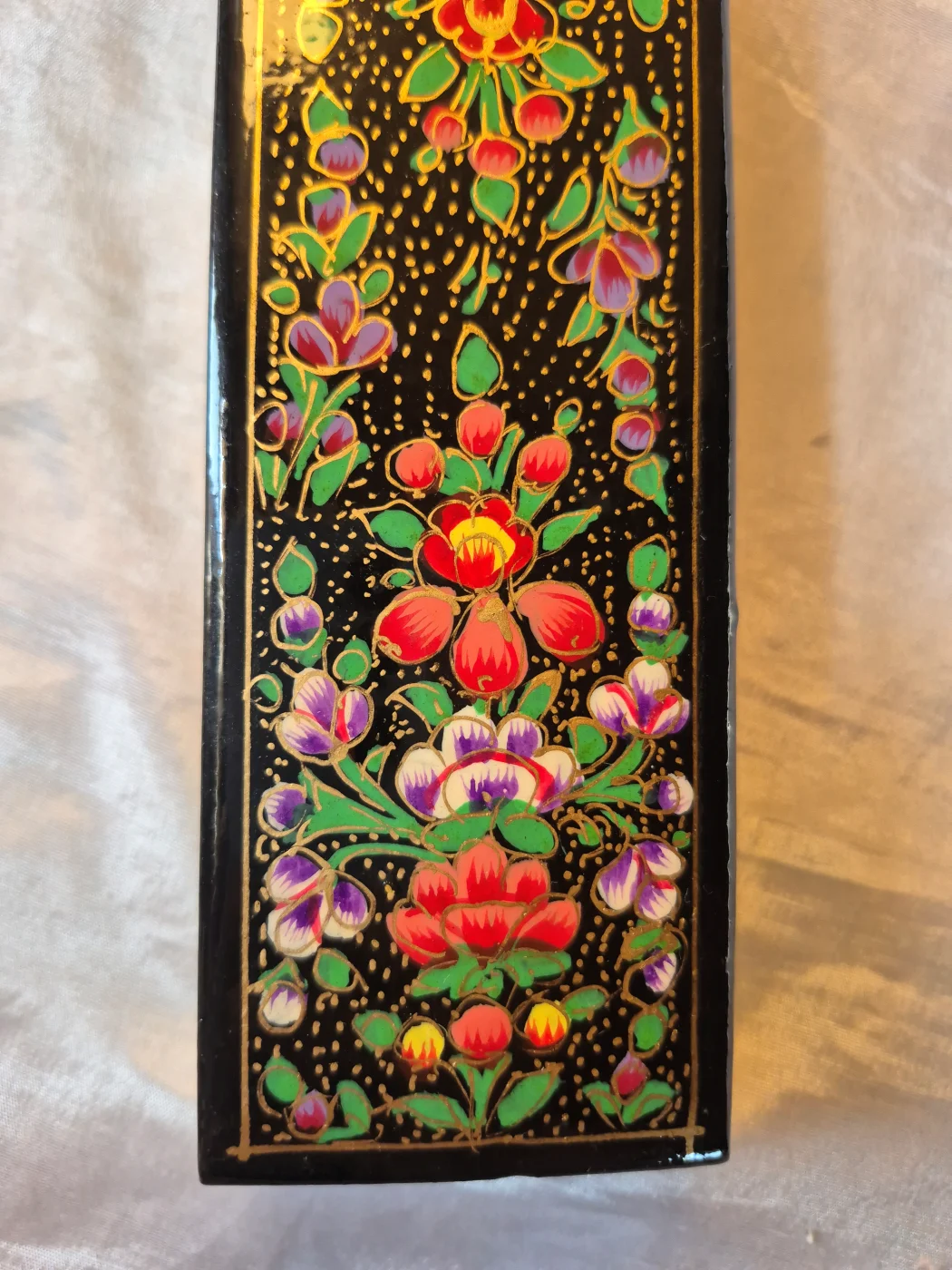 Posh Kashmiri Black Paper Machie Pencil Box - Image 3