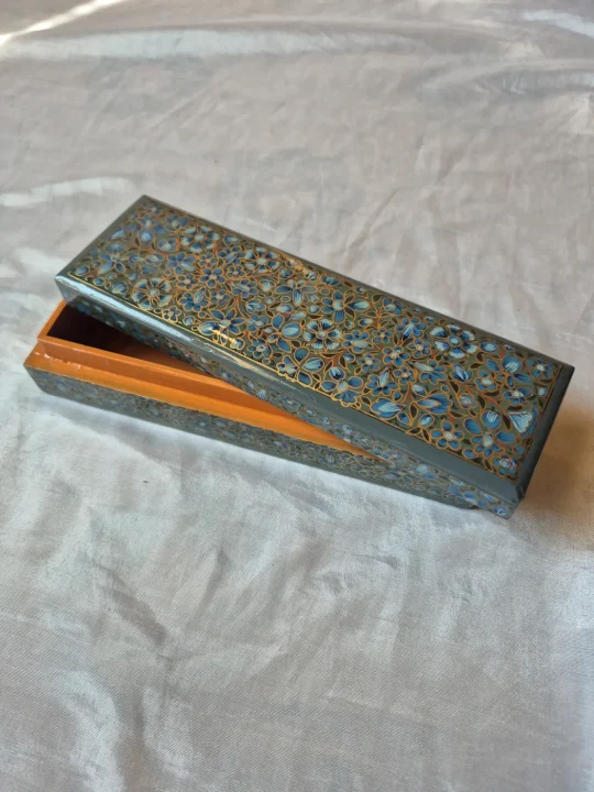 Mehar Kashmiri Grey Paper Machie Pencil Box