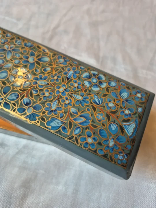 Mehar Kashmiri Grey Paper Machie Pencil Box - Image 2