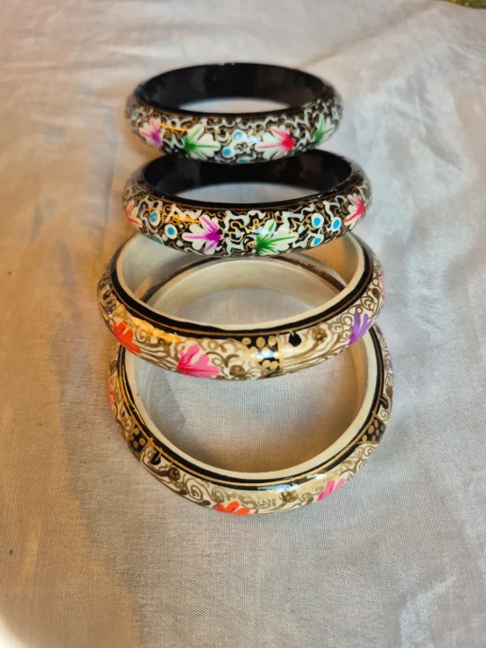 Nahida Traditional Kashmiri Paper Machie Bangles - Set of 4