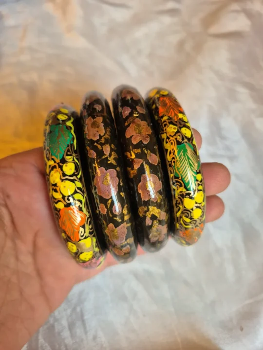 Traditional Danishta Kashmiri Paper Machie Bangles - Set of 4
