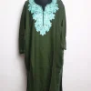 Siyam Kashmiri Pheran In Cashmilon wool With Aari Embroidery | Green
