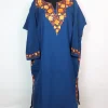 Blue Kashmiri Pheran In Cashmilon wool With Aari Embroidery | Insha