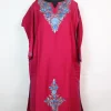 Magenta Kashmiri Pheran In Cashmilon wool With Aari Embroidery |  | Insha