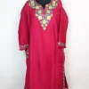 Kashmiri Pheran In Cashmilon wool With Aari Embroidery | Insha | Rani Pink