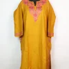 Kashmiri Pheran Insha In Cashmilon wool With Aari Embroidery | Yellow
