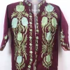 Zooni Kashmiri Kids Coat Maroon In Cashmilon Wool With Aari Embroidery And Jama Work (L16)