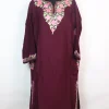 Kashmiri Pheran In Cashmilon wool | Insha | Aari Embroidery | Maroon