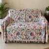 Nashwa Kashmiri Sofa Throw Cover In With Hand Crewel Embroidery