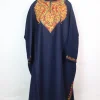Aiman Kashmiri Pheran In Tweed Wool With Aari Embroidery | Navy Blue