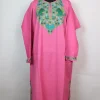 Kashmiri Pheran In Pink  Raffal Wool With Aari Embroidery | Mubashira