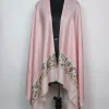 Saba Kashmiri Stole In Fine Wool With Palla Kani Work | Blush Pink
