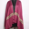 Kashmiri Stole In Polywool With Hand Sozni And Tilla Work | Purple | Ayesha