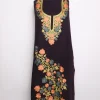 Kashmiri Woolen Suit With Aari Embroidery In Wine Cashmilon 2Pc | Noor